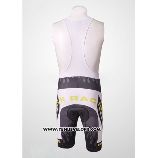 2010 Maillot Ciclismo Rock Racing Argent et Blanc Manches Courtes et Cuissard
